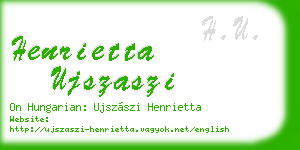 henrietta ujszaszi business card